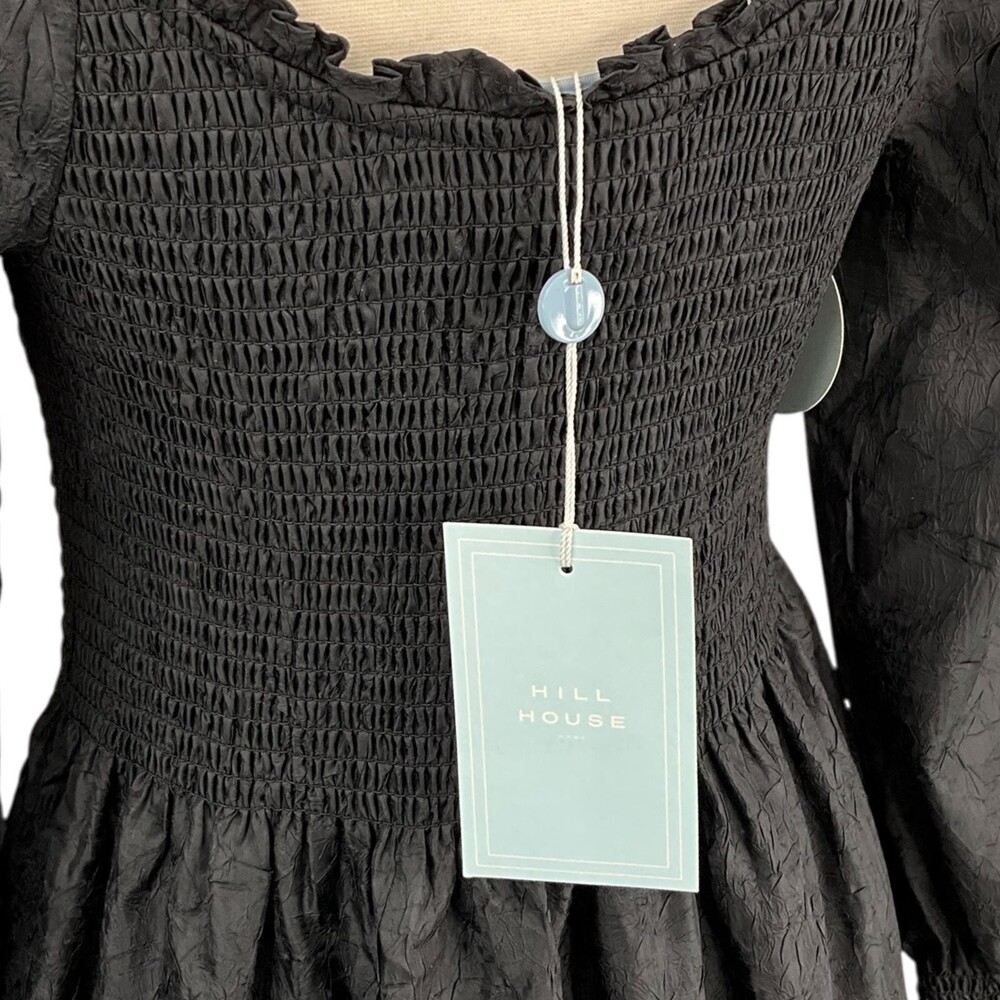 NWT Hill House The Emily Nap Dress Small Maxi Crushed Taffeta Long Sleeve Smock - Picture 6 of 16